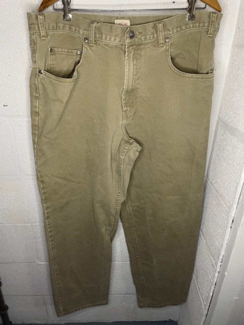 Cherokee Denim Straight Cut Pants in Beige/Tan